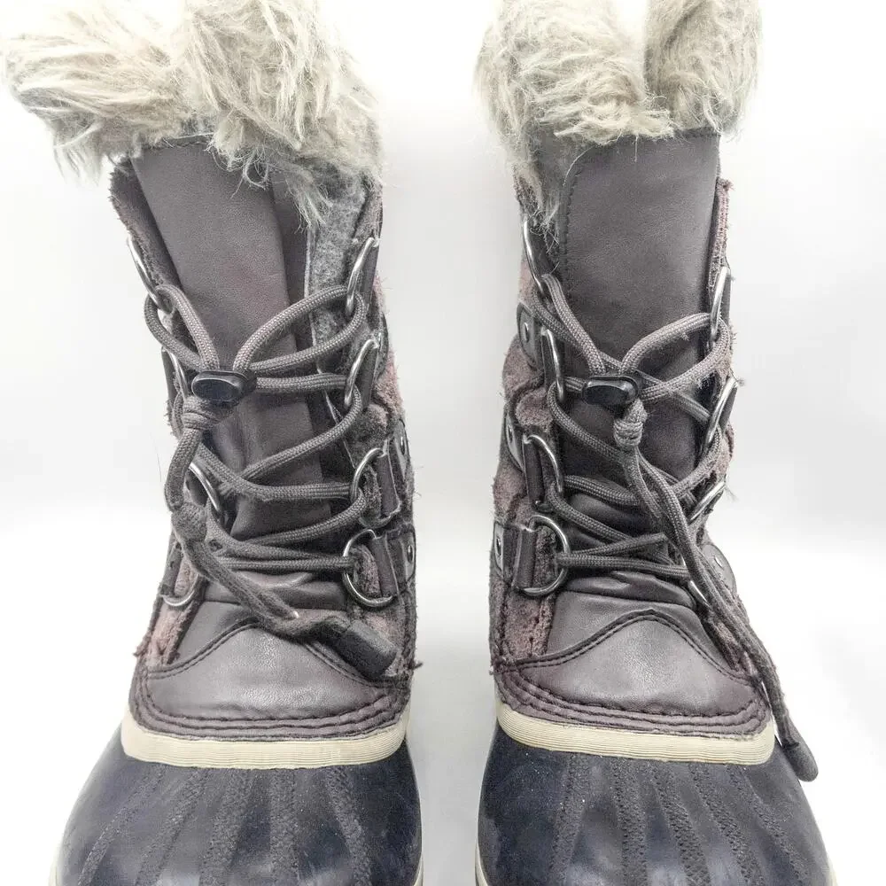 Sorel Winter Boots Kids Size 3 Brown Cozy Rustic Cabin Outdoor